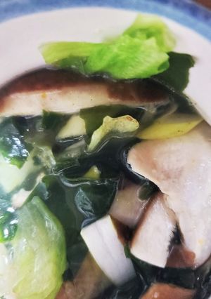 レタスと椎茸のレンチンスープ-レシピのメイン写真