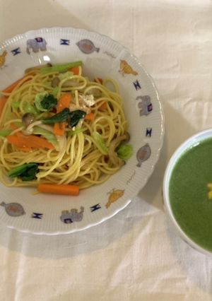 ☆具だくさんパスタとほうれん草スープ☆-レシピのメイン写真