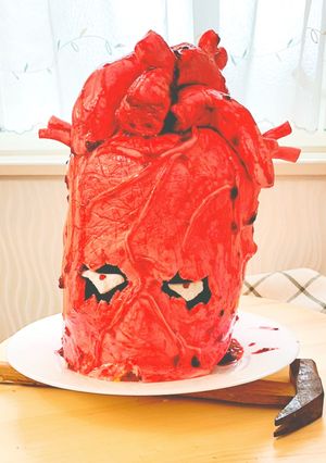 心臓ケーキ（バームクーヘンで時短！）-レシピのメイン写真