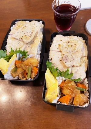 ネギ塩豚丼＆肉じゃがお弁当-レシピのメイン写真
