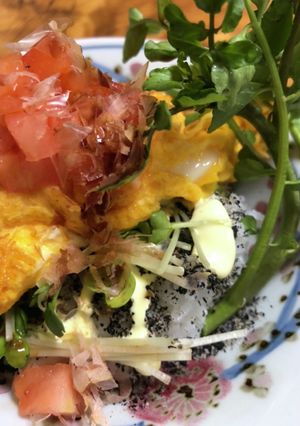 半端野菜トッピング*10分朝食*卵焼き丼-レシピのメイン写真