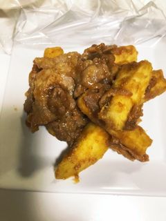 レンチン簡単☆消費☆薩摩芋と豚肉甘辛炒め-レシピのメイン写真
