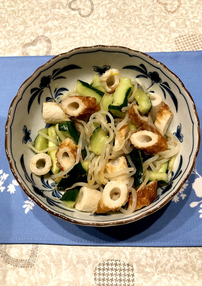 超簡単副菜♪たたききゅうりもやしちくわ-レシピのメイン写真