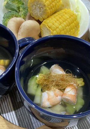 野菜と海老の芯（新）食感！スープ-レシピのメイン写真