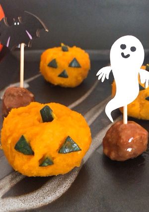 ハロウィン!材料2つミートボールかぼちゃ-レシピのメイン写真