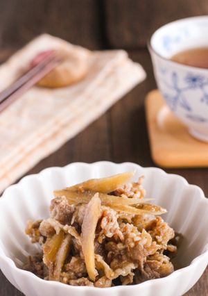 レンジで簡単!牛肉とごぼうのしぐれ煮-レシピのメイン写真