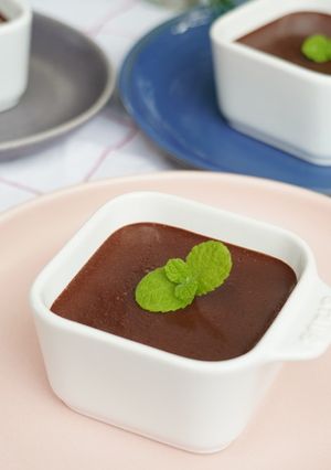 お鍋ひとつで作る米粉チョコレートプリン-レシピのメイン写真
