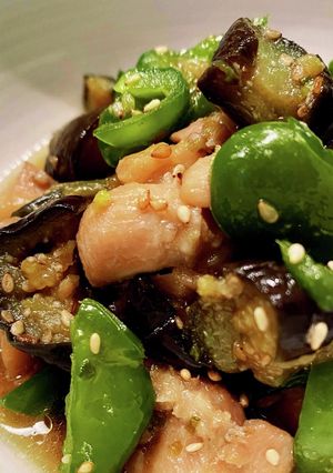 楽簡単！鶏なすピーマンのごま香味煮-レシピのメイン写真