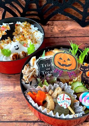 神無月20 チキンチーズ ハロウィン弁当-レシピのメイン写真