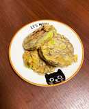 お好み焼き粉で、もずくと枝豆のおやき