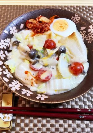 残り物で簡単クリーム雑煮-レシピのメイン写真