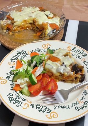 餃子の皮使用 レンジで簡単ラザニア風-レシピのメイン写真