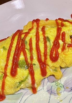 ピーマンでオムレツ-レシピのメイン写真