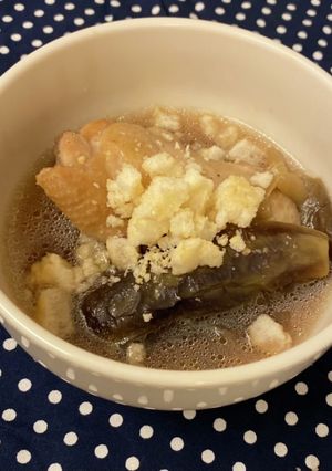 ほろほろ焼のせ♡なすと手羽元スープ-レシピのメイン写真
