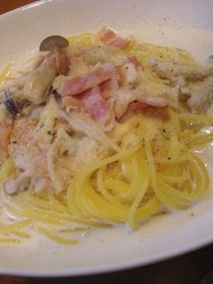 超簡単!きのことベーコンのクリームパスタ-レシピのメイン写真