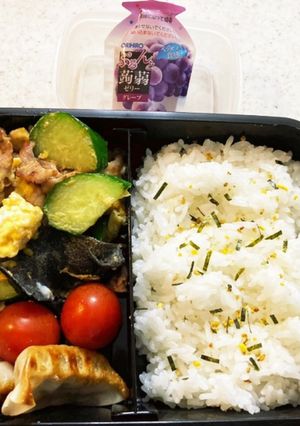 キクラゲ豚肉きゅうり卵炒め高校男子弁当-レシピのメイン写真