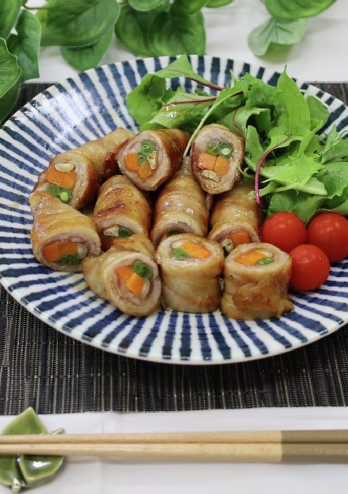 梅包みと野菜の肉巻き-レシピのメイン写真