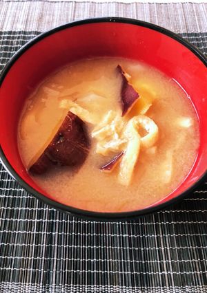 甘くてほっこりさつまいものお味噌汁-レシピのメイン写真