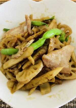 蓮根・牛蒡と豚バラの炒め煮 COSTCO-レシピのメイン写真