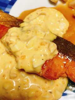 鮭の甘酢照り焼き〜タルタルソースがけ〜-レシピのメイン写真