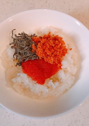 鮭、塩昆布、明太子の、簡単だし茶漬け-レシピのメイン写真