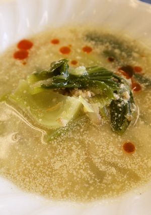 チンゲン菜の豆乳ごまスープ-レシピのメイン写真