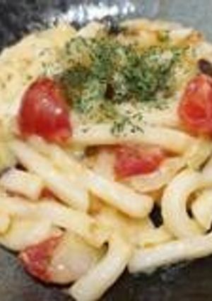 ごろごろトマトとなすのうどんサラダ-レシピのメイン写真