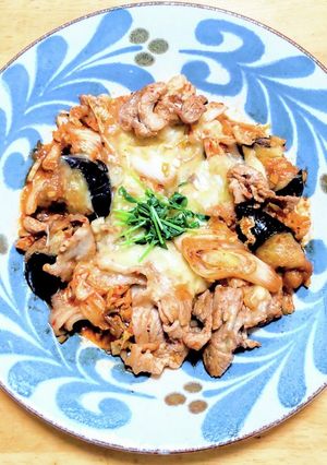 豚こま肉と長ネギにナスの韓国風味噌炒め-レシピのメイン写真
