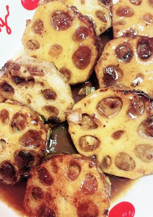旨辛 レンコンのひき肉挟み煮-レシピのメイン写真