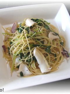 三つ葉と烏賊の和風パスタ-レシピのメイン写真
