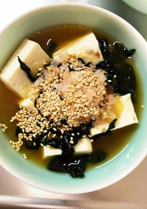 全てレンジオニオンガーリック醤油味湯豆腐-レシピのメイン写真
