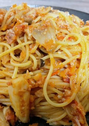 木こりパスタ　きのことトマトのパスタ-レシピのメイン写真