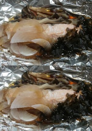 天然マイタケと秋鮭のホイル焼き-レシピのメイン写真