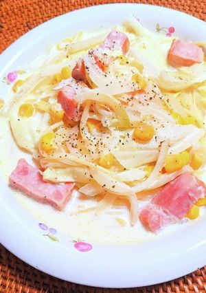 キャベツと厚切りベーコンのスープパスタ-レシピのメイン写真