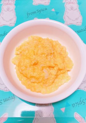 【離乳食中期】玉子とおろし人参のもみじ粥-レシピのメイン写真