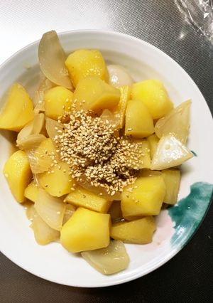 全てレンジじゃがいものにんにく甘露煮風-レシピのメイン写真