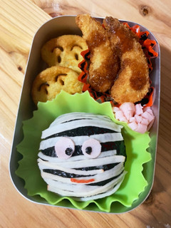 ハロウィン弁当!ミイラ男-レシピのメイン写真