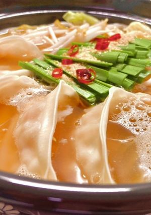 もつ鍋風♡冷凍餃子一人鍋♡-レシピのメイン写真
