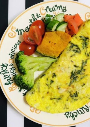 春菊のオムレツ チーズ入り 卵焼き-レシピのメイン写真