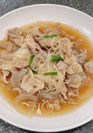 豚こまで美味しい☆豚肉のすき煮-レシピのメイン写真