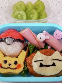 ピカチュウ卵焼き カビゴンハンバーグ-レシピのメイン写真