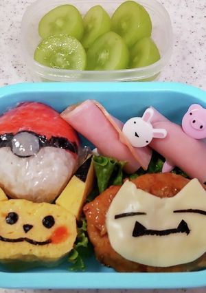 ピカチュウ卵焼き カビゴンハンバーグ-レシピのメイン写真