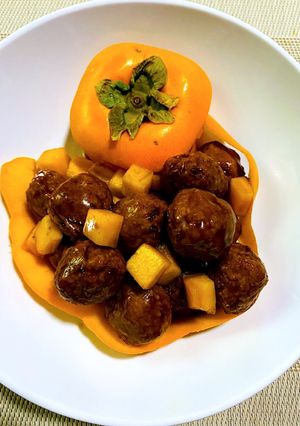 黒酢あんと柿の絶品中華肉団子-レシピのメイン写真