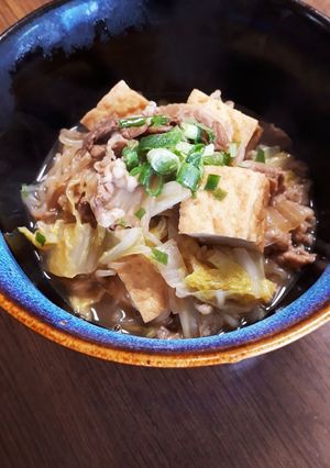 牛丼で簡単白菜すき煮-レシピのメイン写真