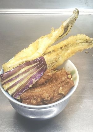 煮アナゴ天丼(茄子付き)-レシピのメイン写真