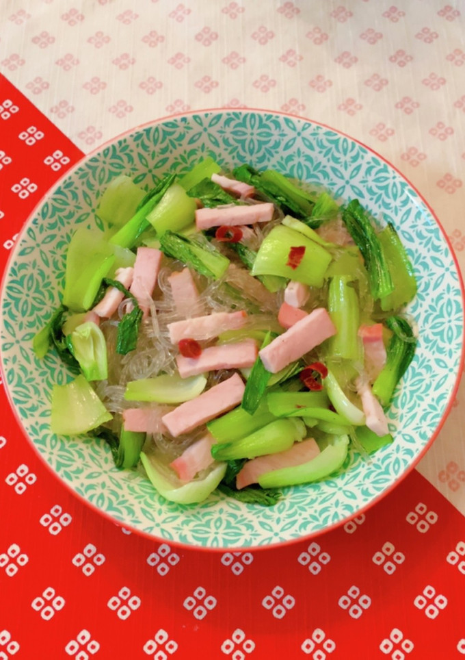 青梗菜とハムのあっさり炒め-レシピのメイン写真