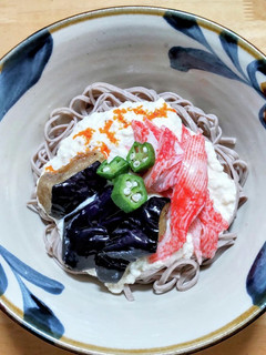 滑らか豆腐とナスにカニカマのブッカケ蕎麦-レシピのメイン写真