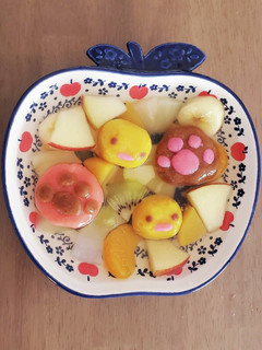 かぼちゃ★白玉だんご♪ぴよこ&肉球ver-レシピのメイン写真