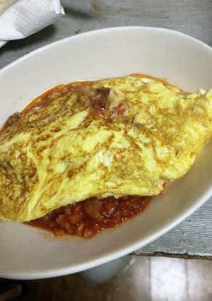 ミートソースリメイク ミートオムレツ-レシピのメイン写真