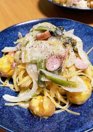 【コク深い】栗のクリームパスタ-レシピのメイン写真